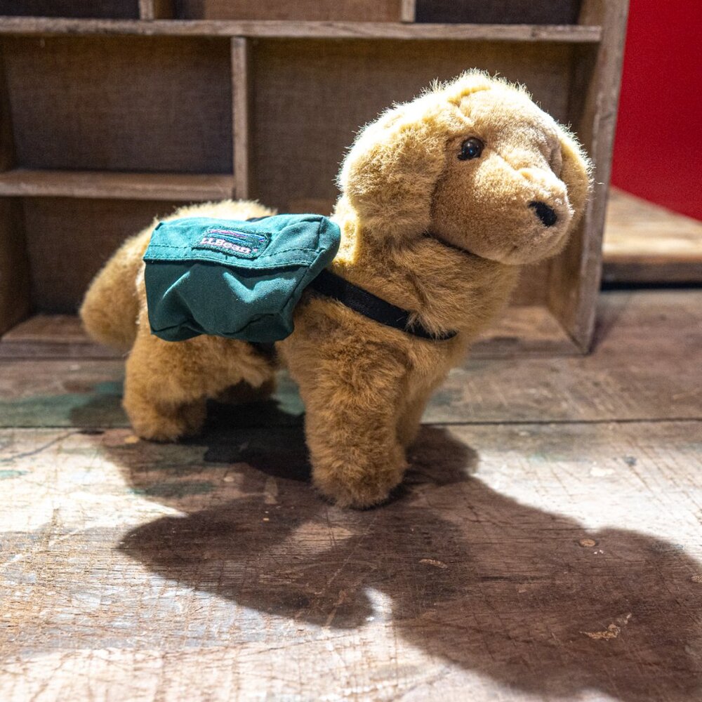 Vintage LL Bean Plush Golden Retriever Puppy, Dog Stuffed Animal